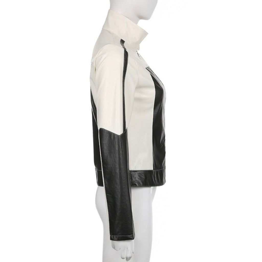 Women's leather jacket
Patchwork leather jacket
Slim collared jackets
Casual elegance outerwear
Stylish women's jackets
Trendy leather fashion
London outerwear
Manchester women's fashion
Birmingham leather styles
Quality leather jackets
Unique design jackets
Versatile leather jackets
Fashionable casual wear
Women's chic jackets
Best leather jackets UK