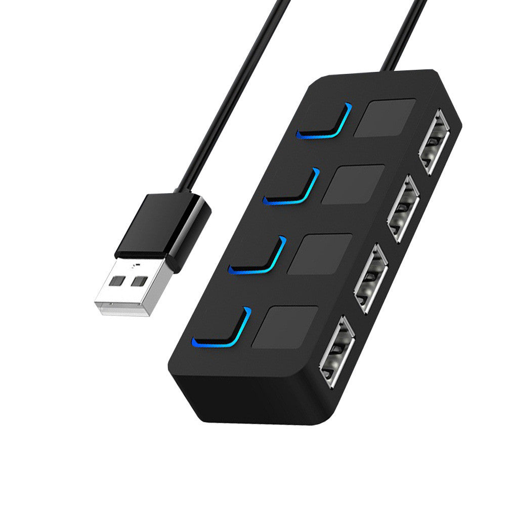 Efficient USB 2.0 HUB Multi USB Splitter: Expand Your Connectivity Black