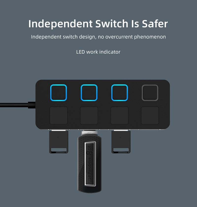 Efficient USB 2.0 HUB Multi USB Splitter: Expand Your Connectivity