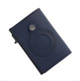 Secure Your Essentials with AirTag Wallet: RFID Card Holder & Anti-Theft Solution Leather blue