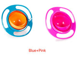360 Rotate Universal Spill-proof Bowl Dishes Blue Pink 2pc
