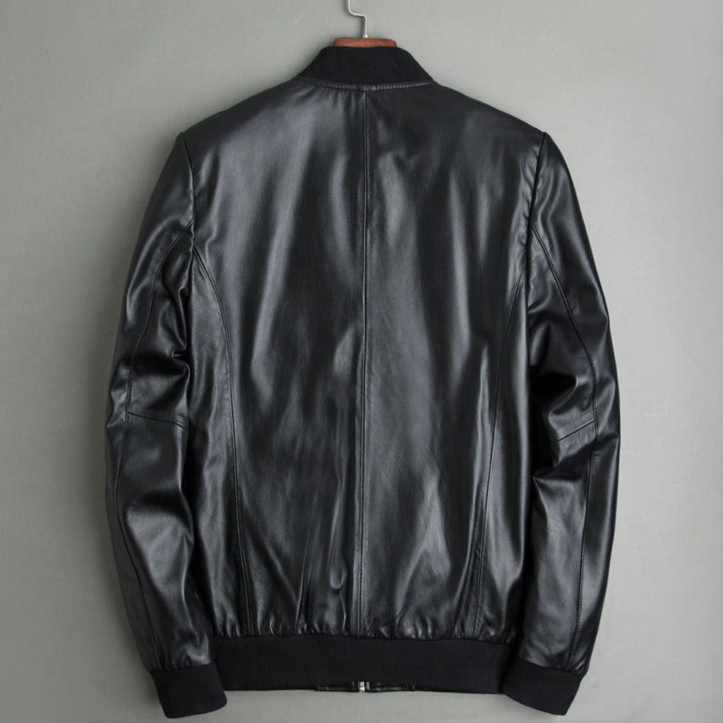 Men's Sheepskin Leather Motorcycle Jacket