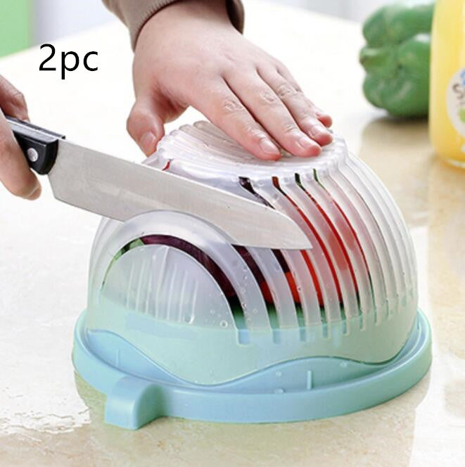 Elevate Your Culinary Creations with our Creative Salad Cutter Blue2pc