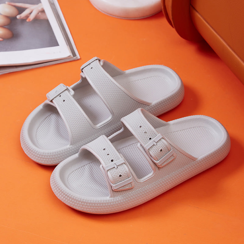 Summer Bliss Platform Buckle Slippers