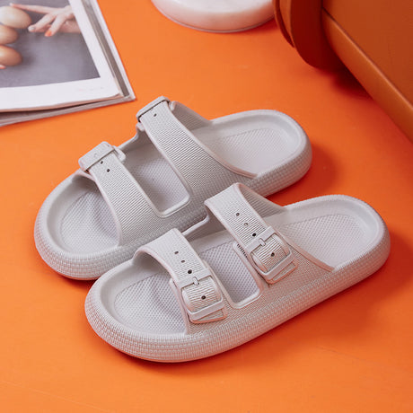 Summer Bliss Platform Buckle Slippers