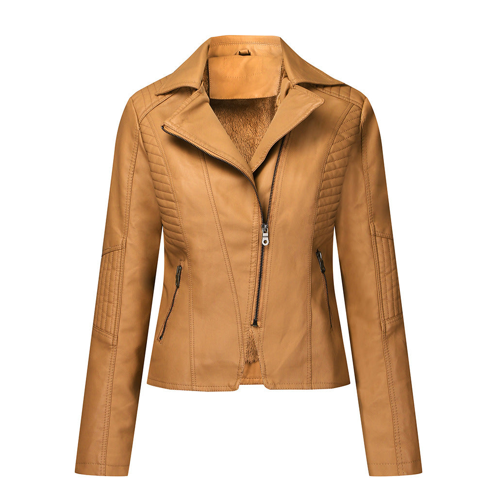 Elevate Your Style with Our Women's Plush Leather Jacket