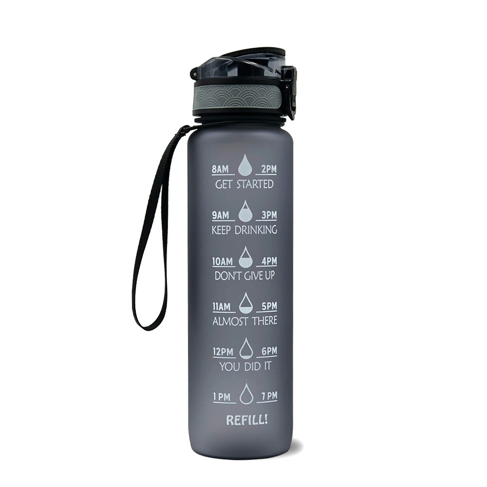 Motivational 1L Tritan Water Bottle Grey 1L