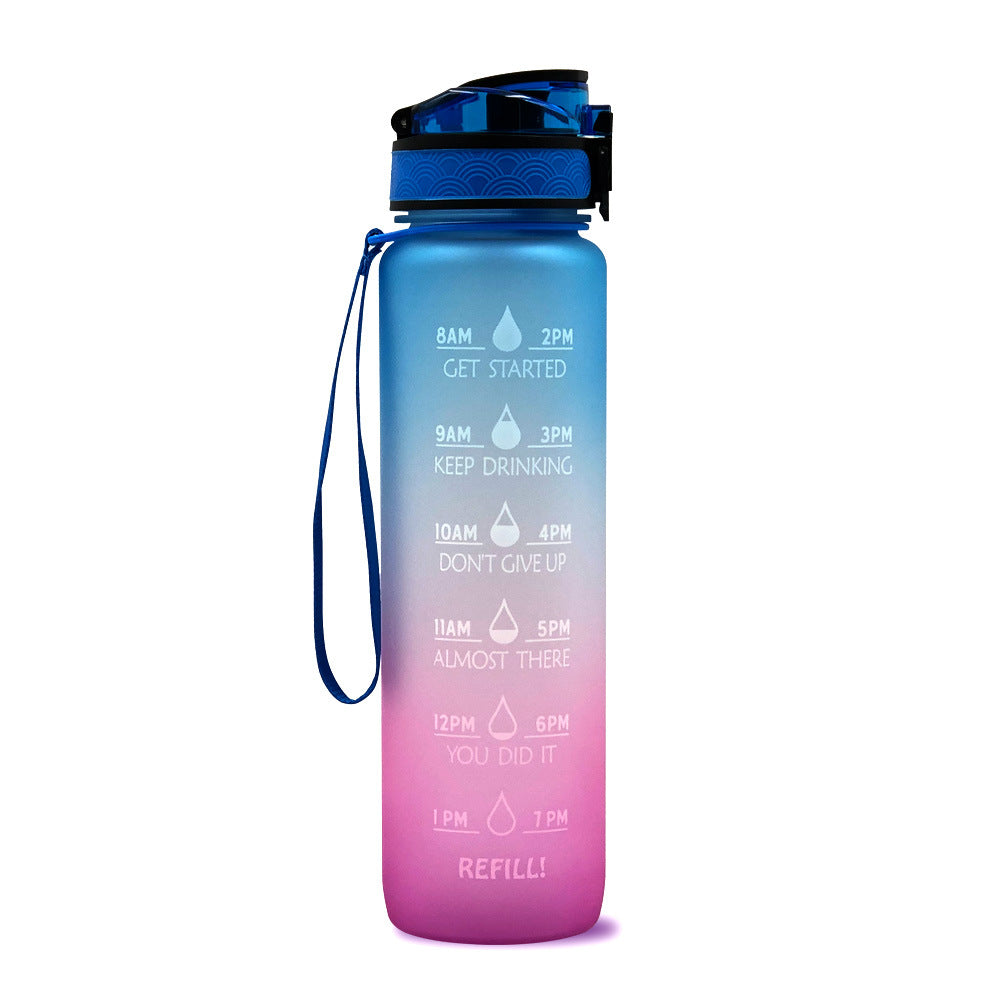 Motivational 1L Tritan Water Bottle Blue red gradient 1L