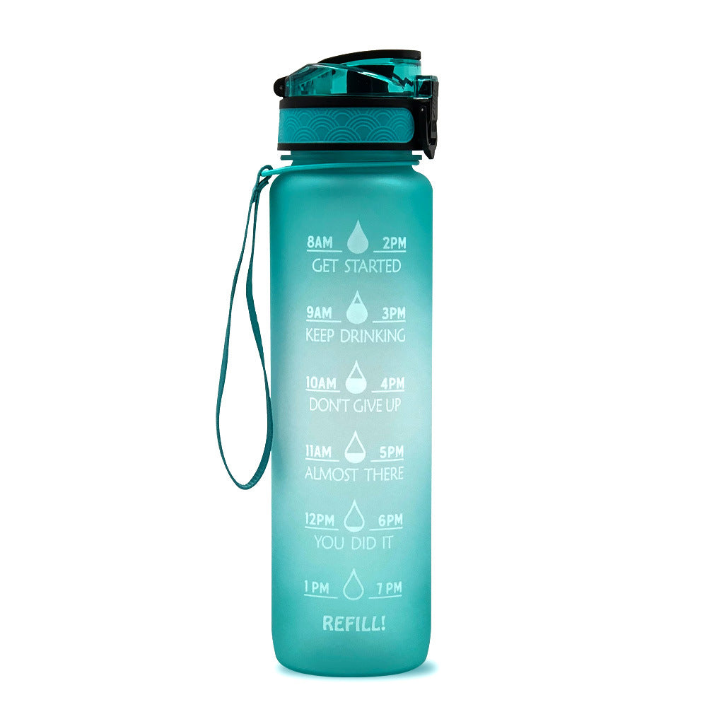 Motivational 1L Tritan Water Bottle Green gradient 1L