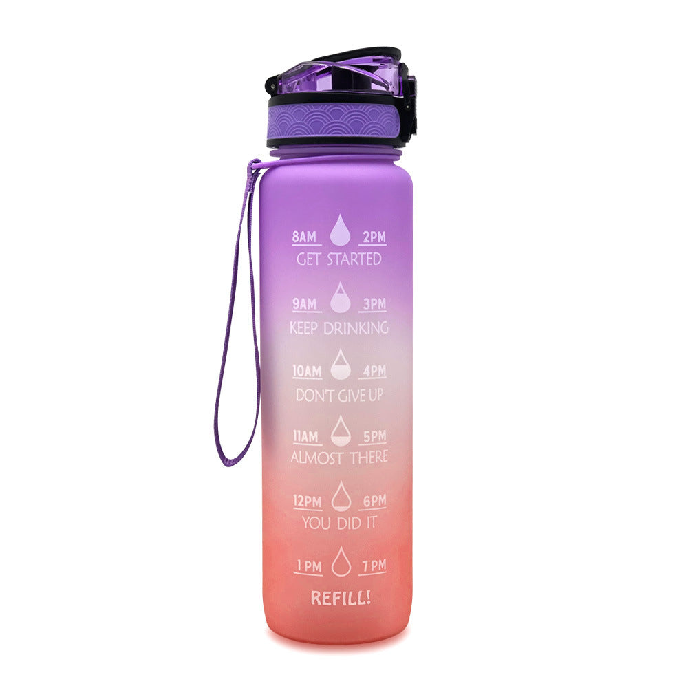 Motivational 1L Tritan Water Bottle Purple orange gradient 1L