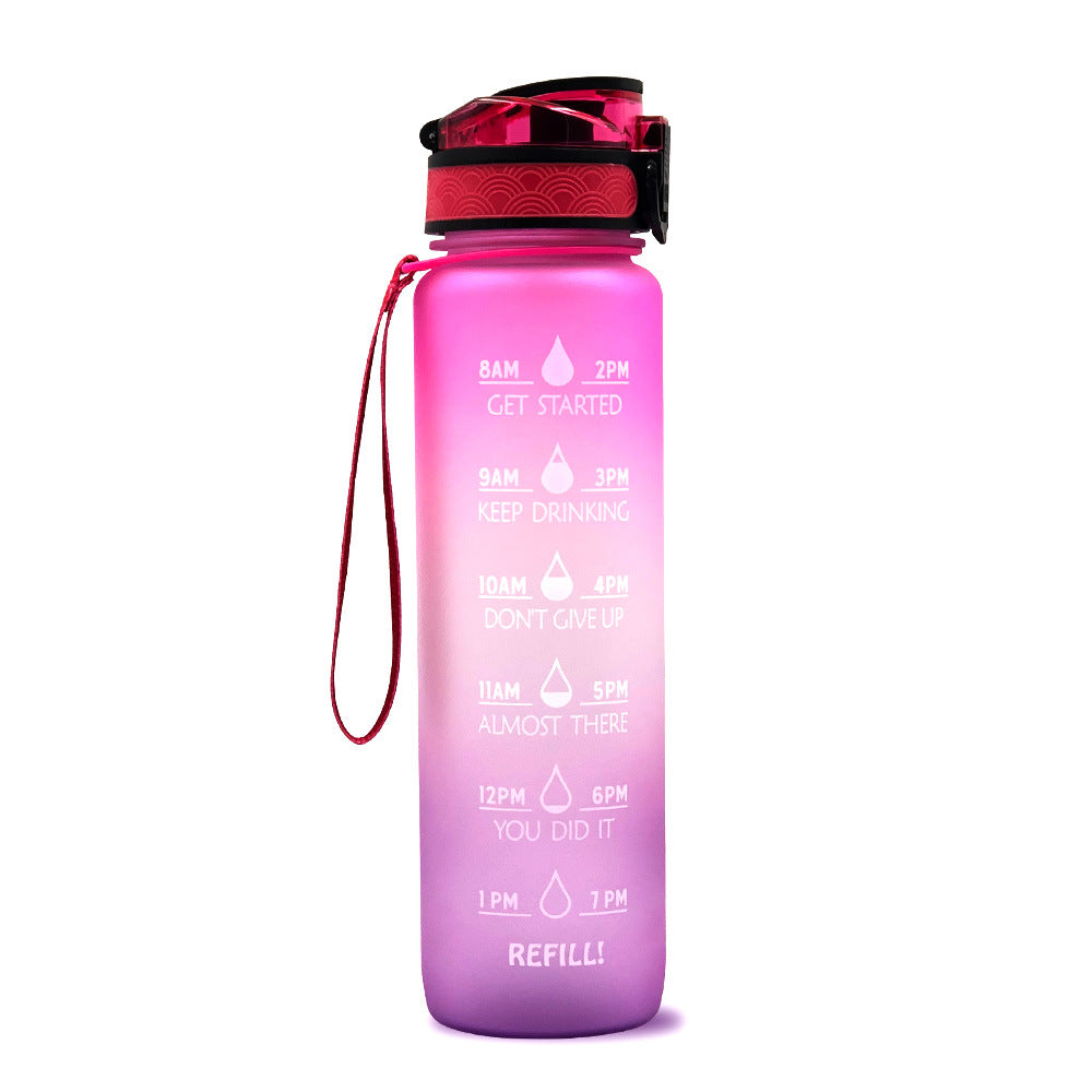 Motivational 1L Tritan Water Bottle Pink purple gradient 1L