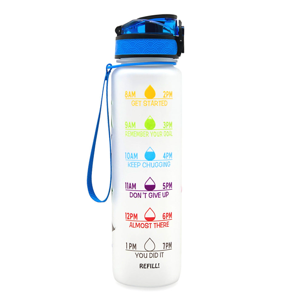 Motivational 1L Tritan Water Bottle Colorful 1L