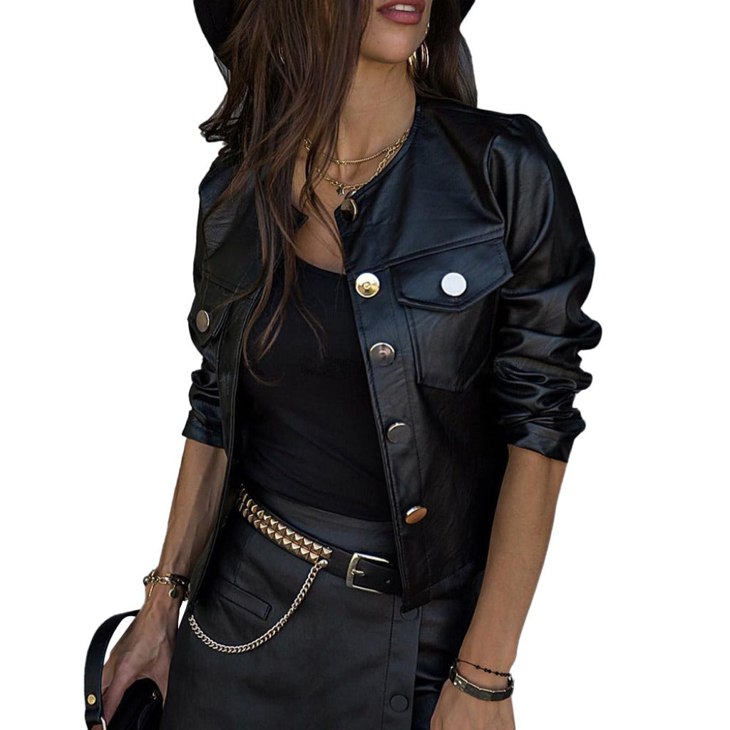 Ladies PU Leather Jacket: Stylish and Sustainable Faux Leather Coat