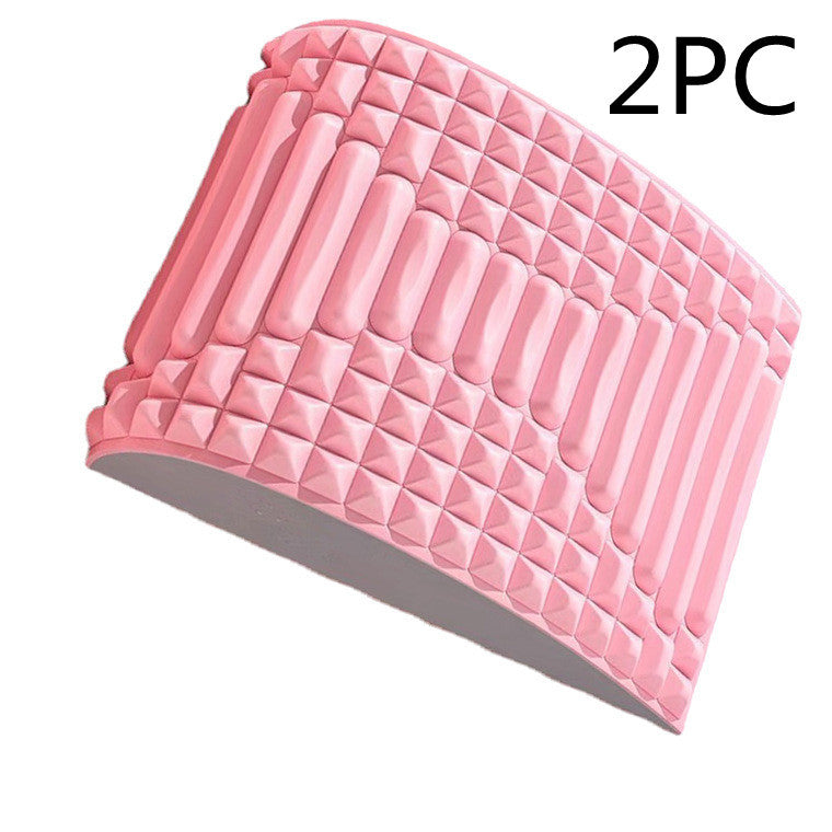 Back Stretcher Pillow Neck Lumbar Support Massager For Neck Waist Back Sciatica Herniated Disc Pain Relief Massage Relaxation Pink 2PC