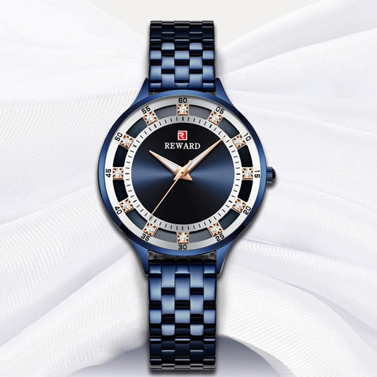 Elegant Fashion Steel Belt Quartz Diamond Women's Watch: Stylish and Waterproof