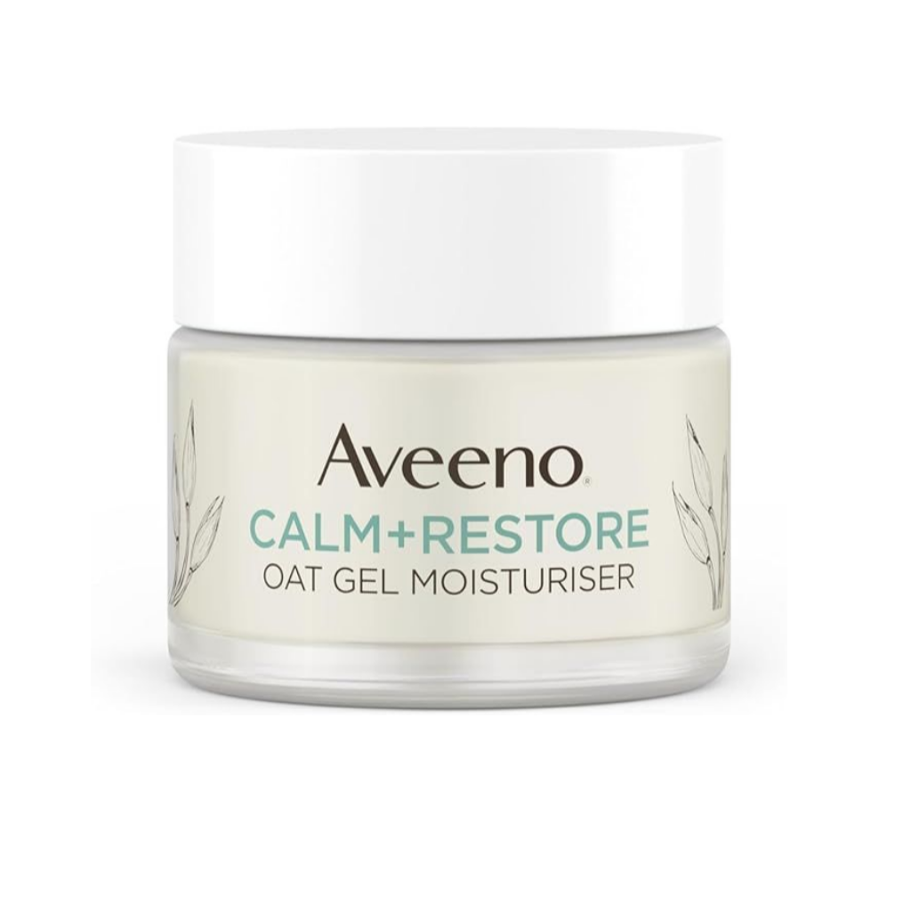 Aveeno Face Calm+Restore Oat Gel Moisturiser (1x 50ml), Face Moisturiser to Instantly Soothe and Replenish the Skin's Moisture Barrier, Intensely Nourishing Day Cream, Tested on Sensitive Skin