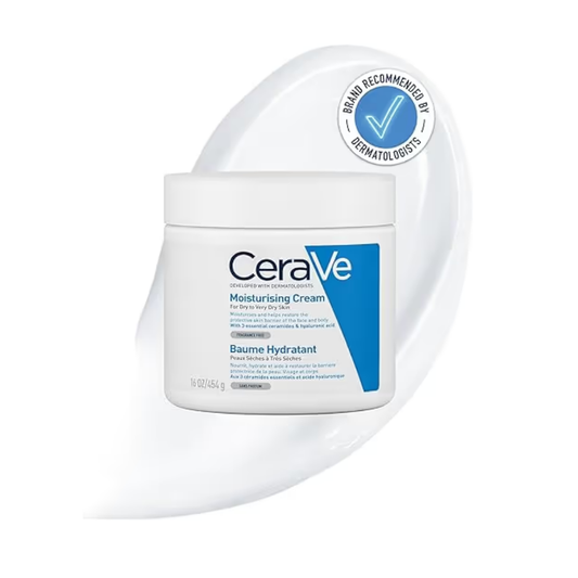 CeraVe Moisturising Cream for Dry to Very Dry Skin 454g, Face and Body Moisturiser with Hyaluronic Acid & 3 Essential Ceramides, CeraVe Body and Face Cream