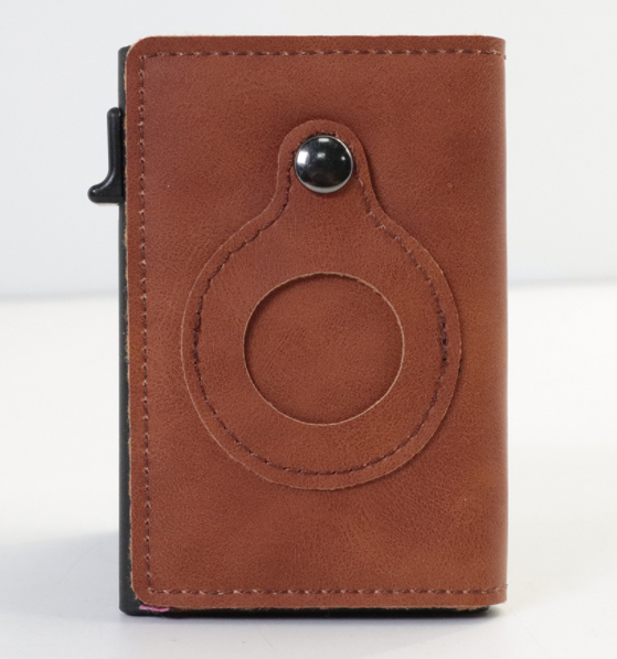 Secure Your Essentials with AirTag Wallet: RFID Card Holder & Anti-Theft Solution PU brown