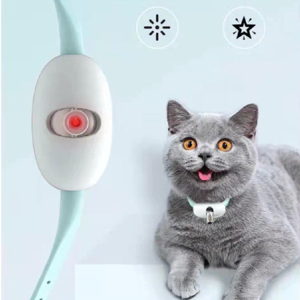 Interactive USB Rechargeable Laser Teasing Collar for Cats