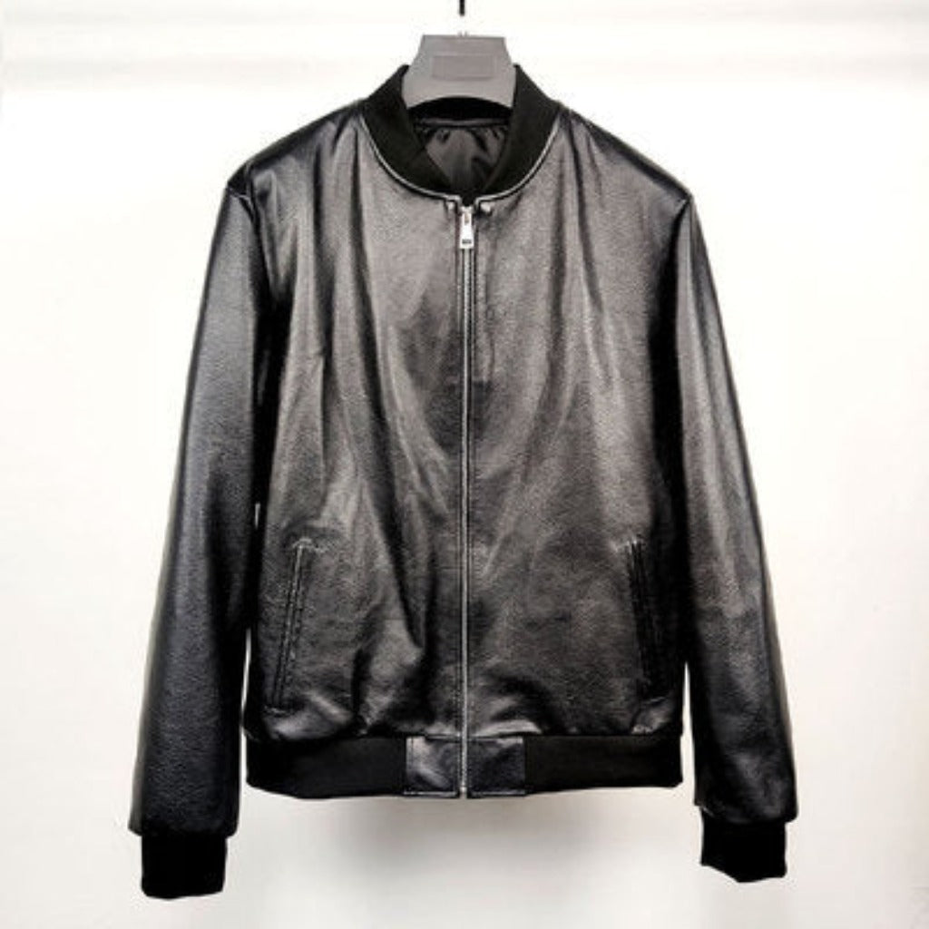 Men's Sheepskin Leather Motorcycle Jacket