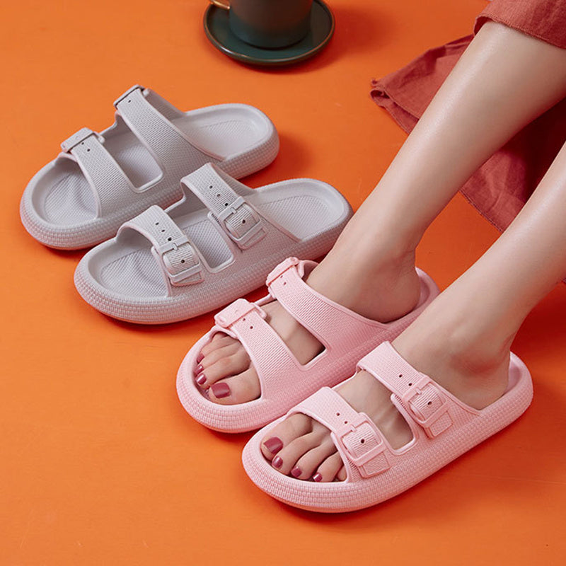 Summer Bliss Platform Buckle Slippers