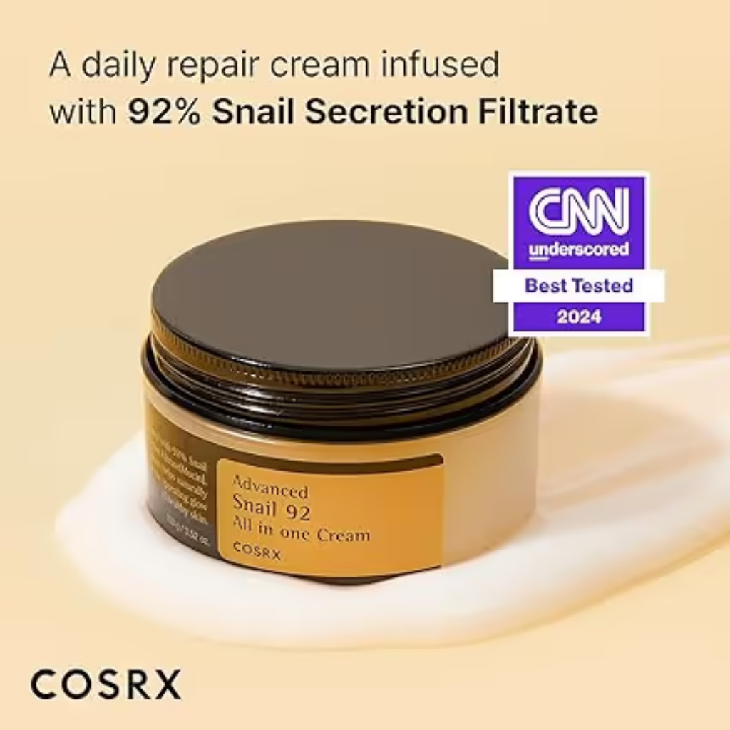 COSRX Advanced Snail 92 All in one Cream, 3.53 oz/100g | Moisturizing Snail Mucin Secretion Filtrate 92% | 