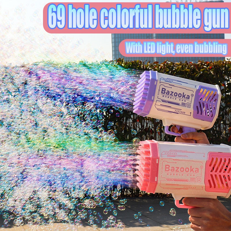 Bubble Gun Rocket 69 Automatic Soap Bubbles Machine Gun Toy