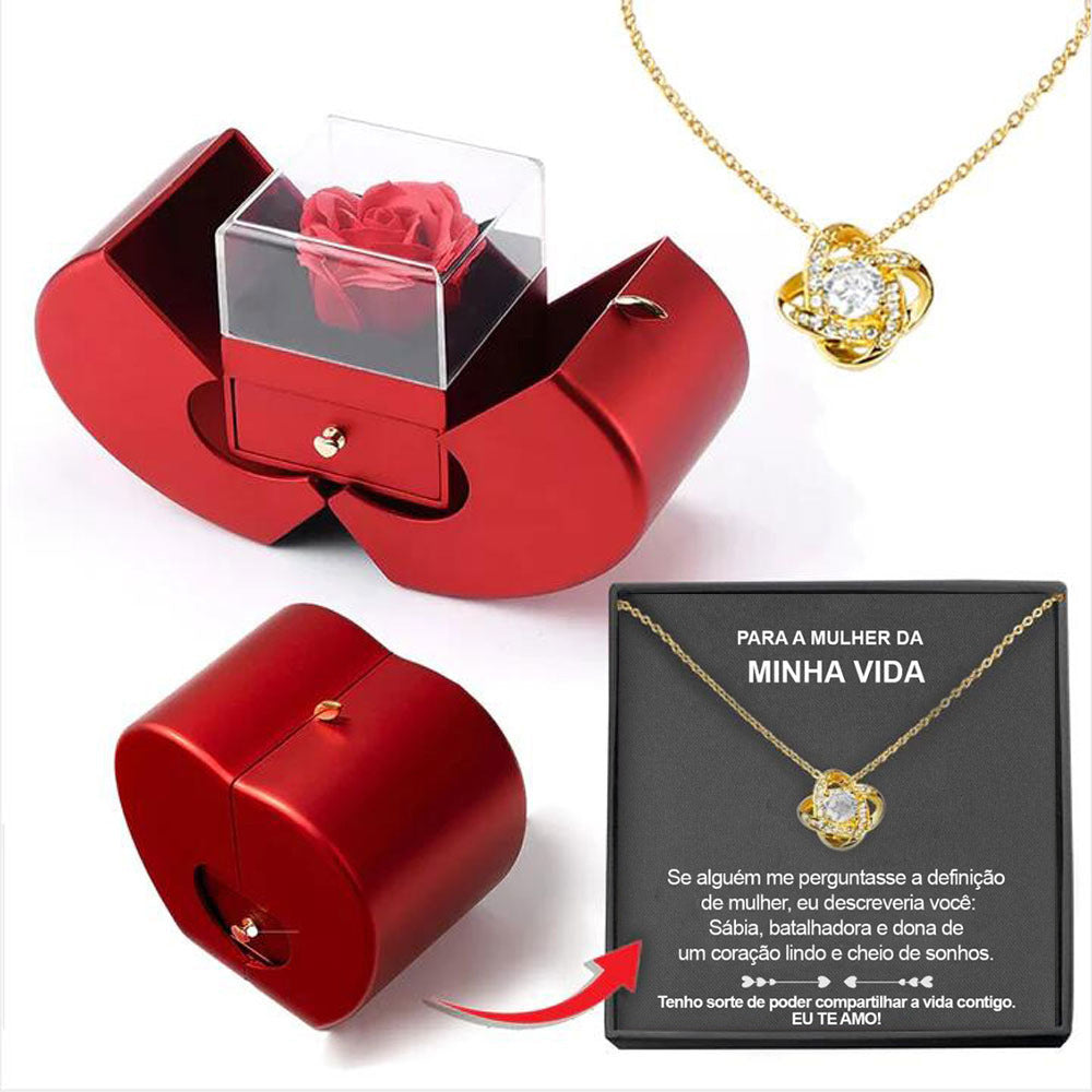 Box Red Apple Christmas Gift Necklace WISDOM TRYMA Box Spanish