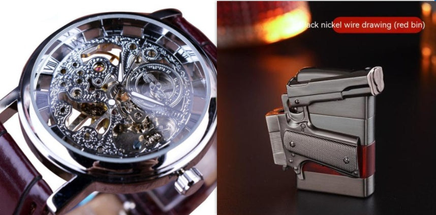 Mechanical watches Men's mechanical watches Silver noodles set