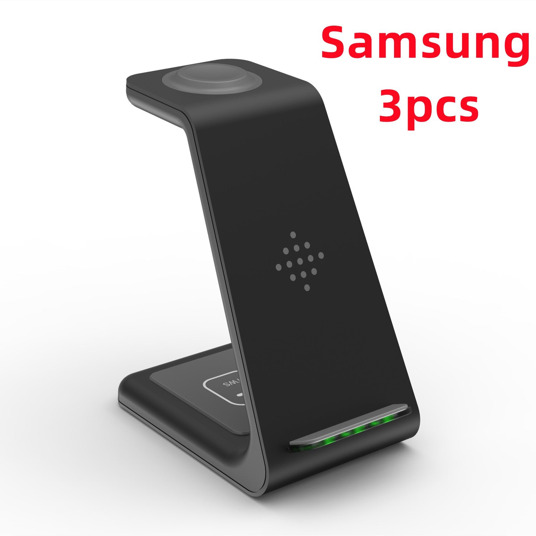 3-in-1 Wireless Charging Station | Fast Charge Dock with Phone Holder Apple and Samsung 3PCS Black Samsung