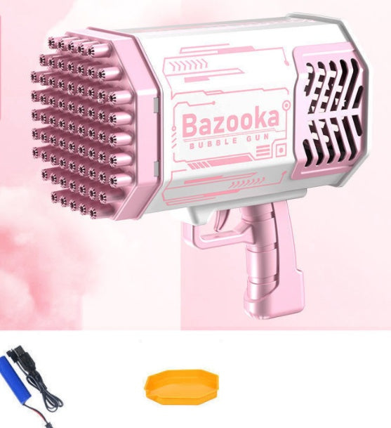 Bubble Gun Rocket 69 Automatic Soap Bubbles Machine Gun Toy pink