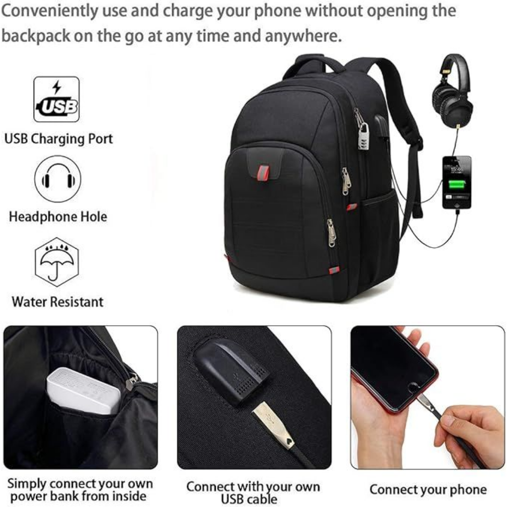 Della Gao Laptop Backpack,Business Travel Laptop Backpack Bag with USB Charging Port