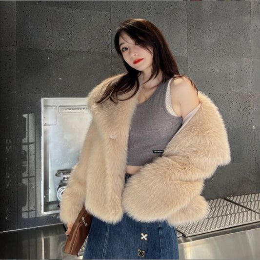 Women's Large Lapel Imitation Fur Warm Coat