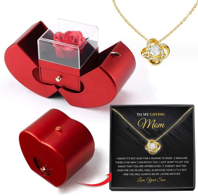 Box Red Apple Christmas Gift Necklace WISDOM TRYMA Box English