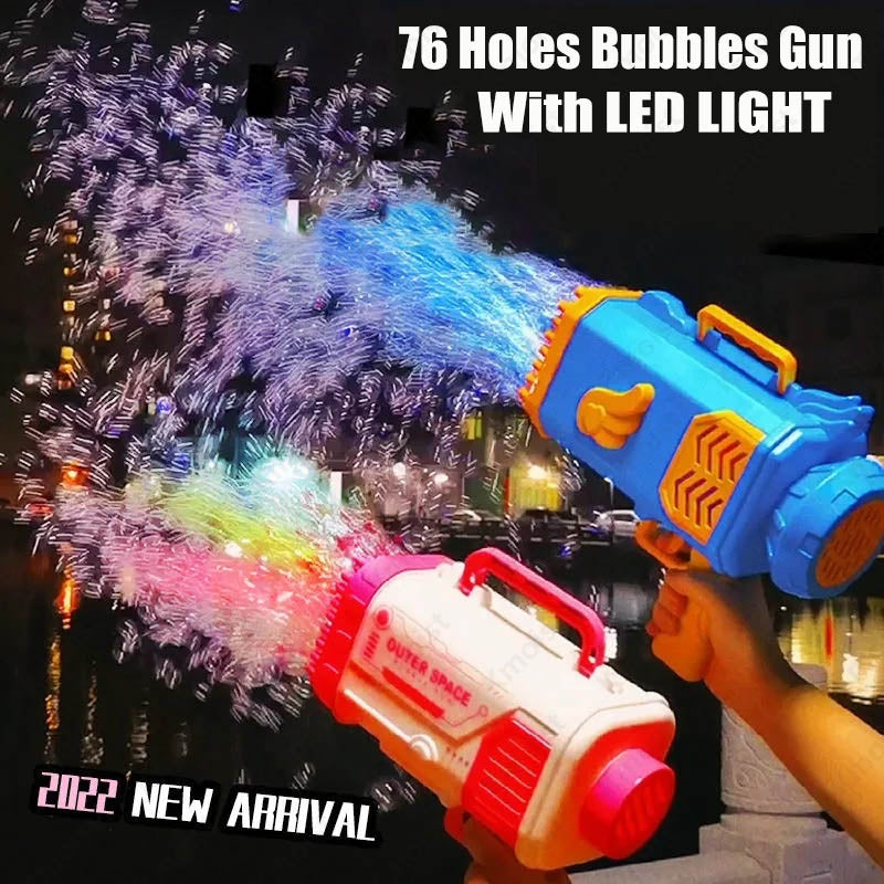 Bubble Gun Rocket 69 Automatic Soap Bubbles Machine Gun Toy