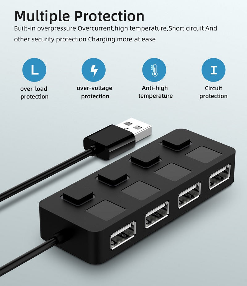 Efficient USB 2.0 HUB Multi USB Splitter: Expand Your Connectivity