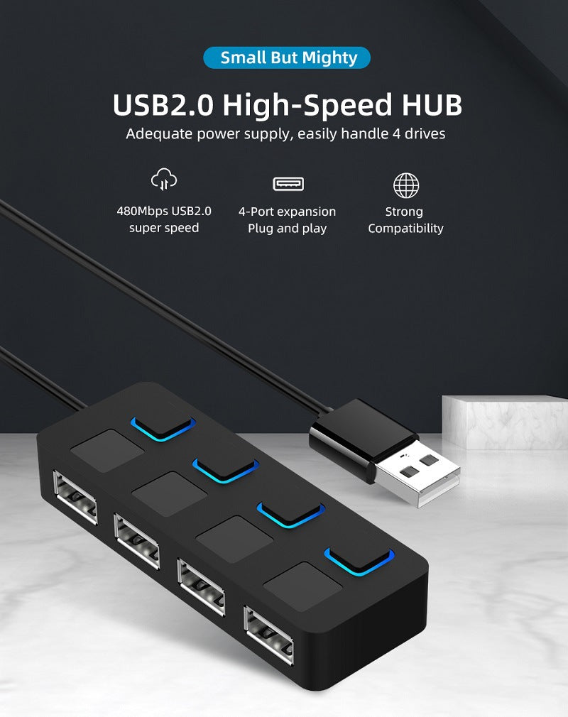 Efficient USB 2.0 HUB Multi USB Splitter: Expand Your Connectivity