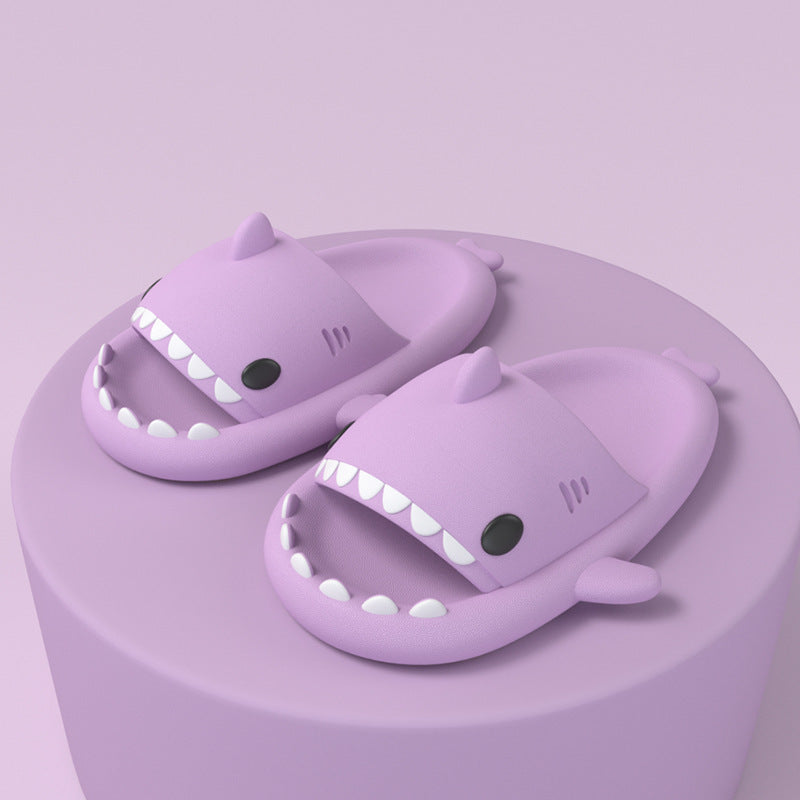 Adult's Shark Cartoon Slippers Purple 40or41