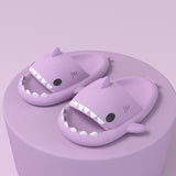 Adult's Shark Cartoon Slippers Purple 40or41