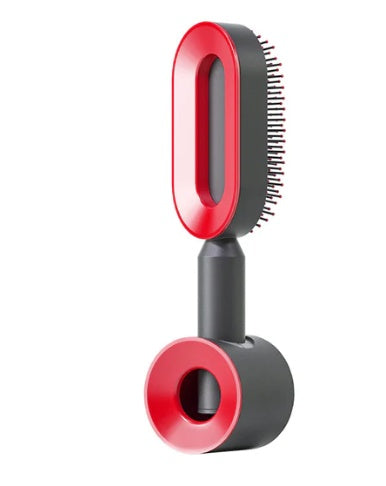 Self Cleaning Hair Brush For Women Hollowed out red suit