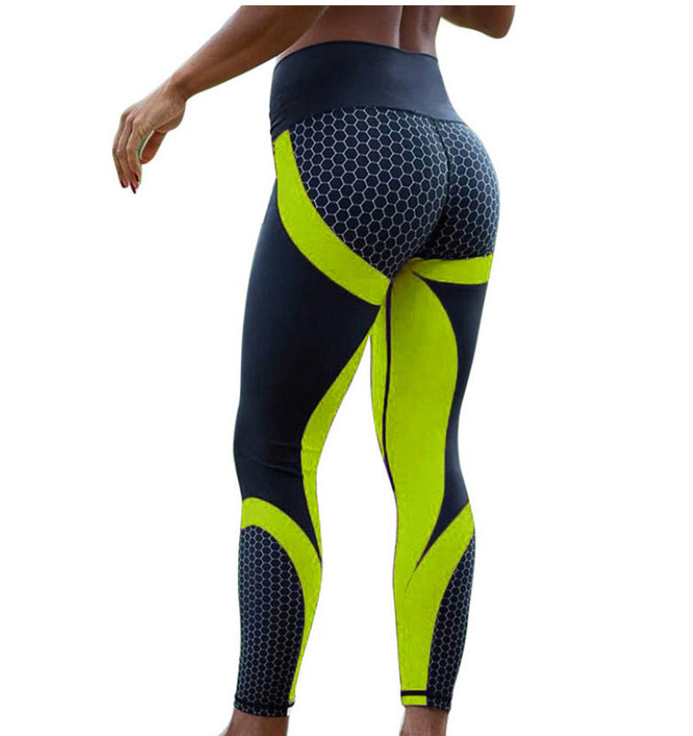 Yoga Fitness Leggings Women Pants Fitness Slim Tights Gym Running Sports Clothing Yellow