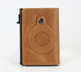 Secure Your Essentials with AirTag Wallet: RFID Card Holder & Anti-Theft Solution Leather brown