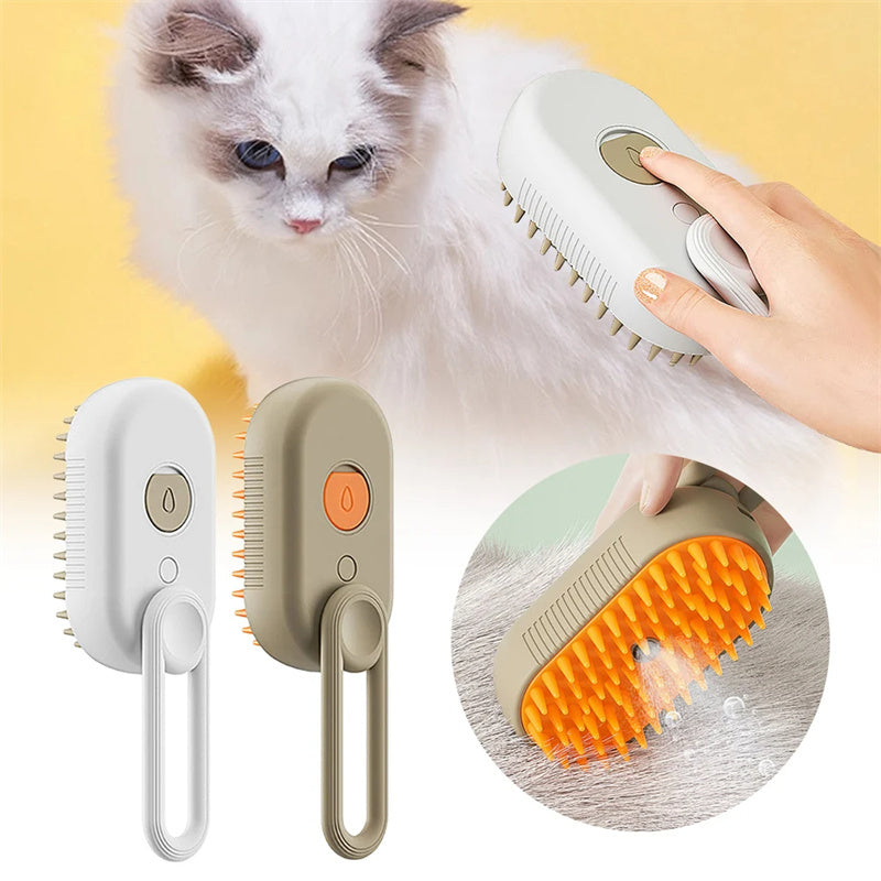 Cat Steam Brush Steamy Dog Brush 3 In 1 Electric Spray Cat Hair Brushes For Massage Pet Grooming Comb Hair Removal Combs Pet Products Set USB