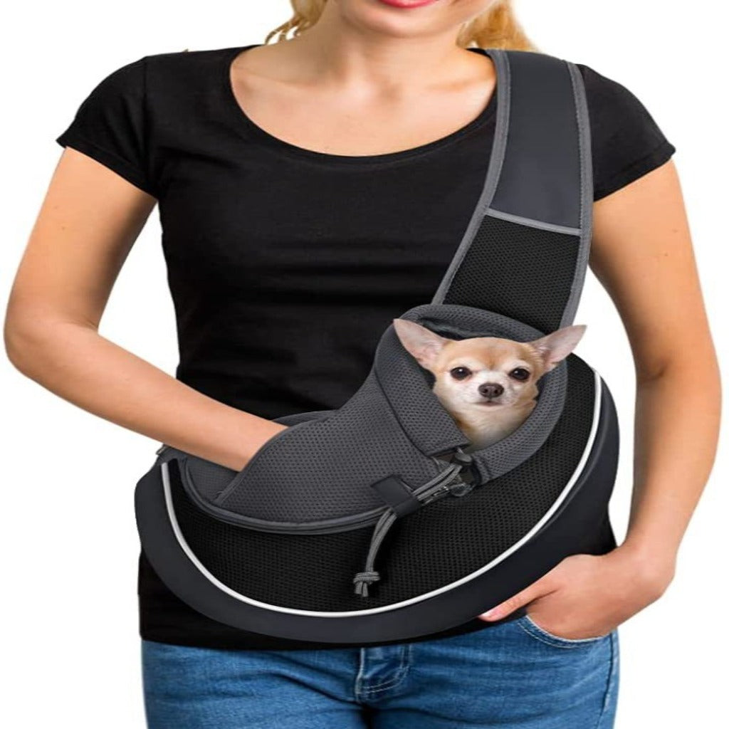 Portable Crossbody Bag for Dogs and Cats | Outdoor Pet Carrier for Women Black