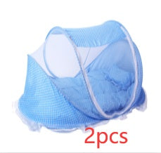 Foldable Baby Bed Net With Pillow Net 2pieces Set Blue 2pcs