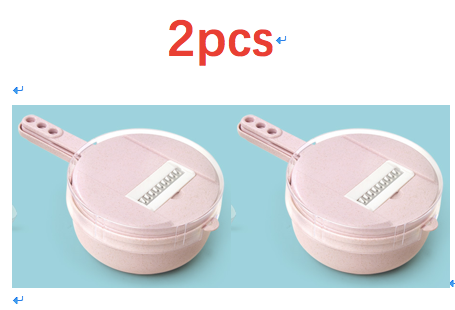 Effortless Food Prep with Our 8-In-1 Mandoline Slicer and Vegetable Cutter Pink 2pcs