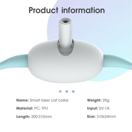 Interactive USB Rechargeable Laser Teasing Collar for Cats