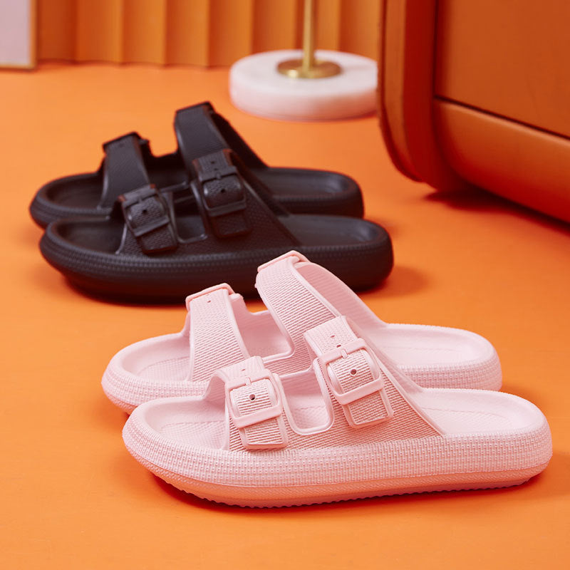 Summer Bliss Platform Buckle Slippers