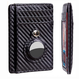 Secure Your Essentials with AirTag Wallet: RFID Card Holder & Anti-Theft Solution Clip carbon fiber black