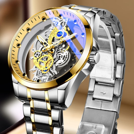 Men Watch Skeleton Automatic Quartz Watch Gold Skeleton Vintage Man Watch Mens Watches Top Brand Luxury Intermetallic